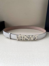 Versace Women's Leather Logo Decorated Buckle Belt - Banlieue91