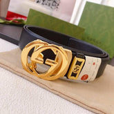 GUCCI Embellished coated-canvas and leather belt 'Black' - Banlieue91