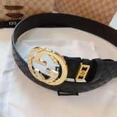GUCCI Embellished coated-canvas and leather belt 'Black' - Banlieue91