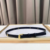 Celine Women Gold Buckle Belt 'Black' - Banlieue91