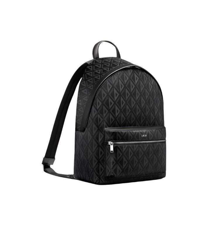 Dior Rider Zipped Backpack Black Coated Cotton Canvas with CD Diamond Print - Banlieue91