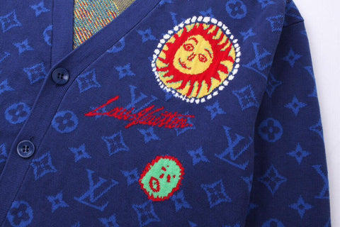 Louis Vuitton Yayoi Kusama Blue Monogram Cardigan - Banlieue91
