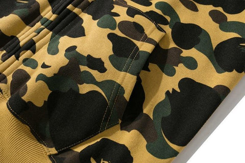BAPE 1st Camo Shark Full Zip Hoodie (FW21) Yellow - Banlieue91