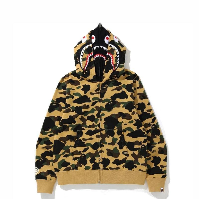BAPE 1st Camo Shark Full Zip Hoodie (FW21) Yellow - Banlieue91