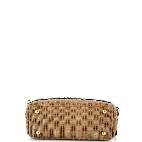 Christian Dior Basket Bag Wicker and Oblique Canvas Large - Banlieue91