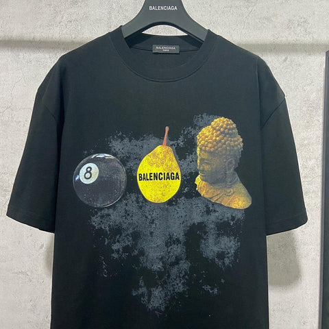 Balenciaga Black T-Shirt Without Collar - Banlieue91