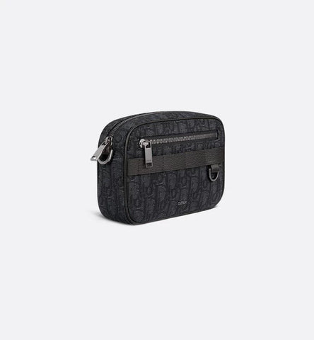 Mini Safari Bag with Strap Black Dior Oblique Jacquard - Banlieue91