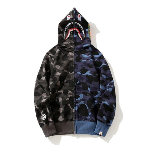APE Color Camo Crazy Shark Full Zip Hoodie A Bathing Ape - Banlieue91