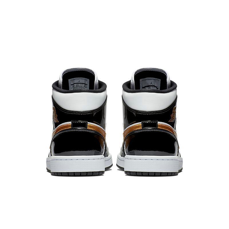 Air Jordan 1 Mid 'Patent Black White Gold' - Banlieue91