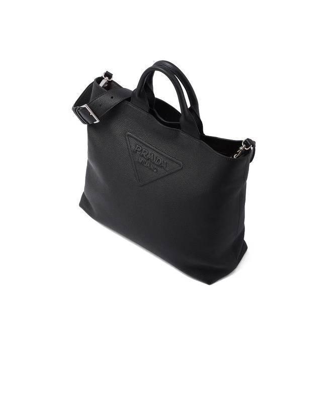 Prada logo-embossed leather tote bag - Banlieue91