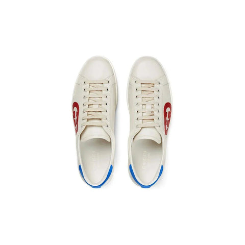 Ace Men's White Leather Interlocking G Logo Sneakers - Banlieue91