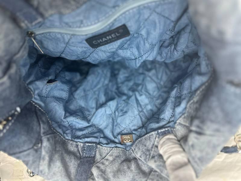 Chanel Denim Quilted Chanel 22 Backpack - Banlieue91