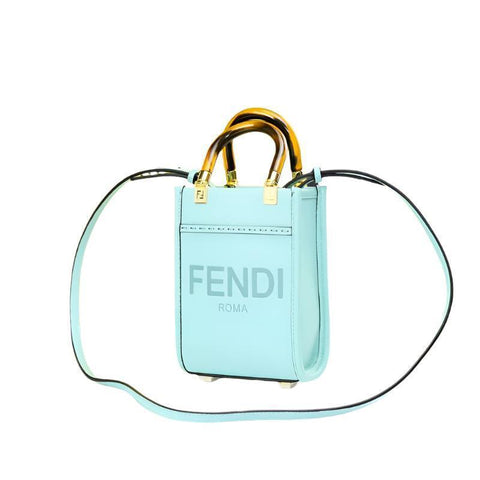 Fendi Vitello King Plexiglass Logo Embossed Mini Fendi Sunshine Shopper Tote - Banlieue91
