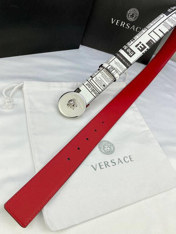 Versace MEDUSA BIGGIE ENAMEL LEATHER BELT - Banlieue91